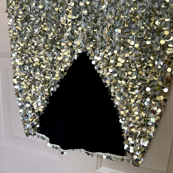 St. John Women´s Evening Silver Gold Beaded Sequin Short Sleeve Top Size P/S - Picture 4 of 13